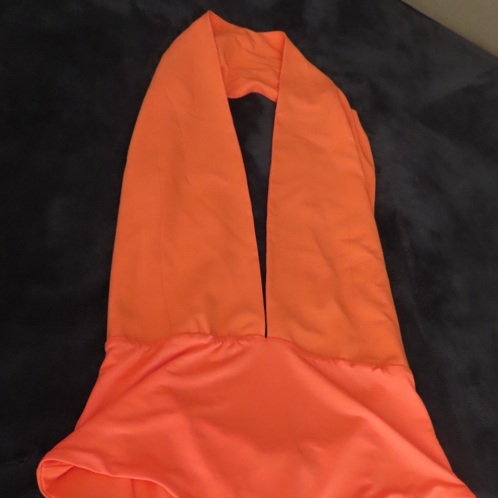 Orange, Open back, Never worn, Bodysuit